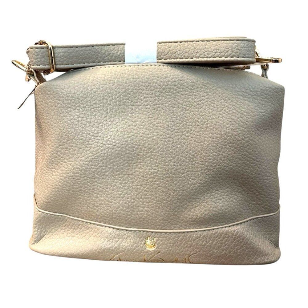 Gloria Vanderbilt Taupe Purse Pebbled Shoulder or Crossbody Bag Vegan Swan NWT